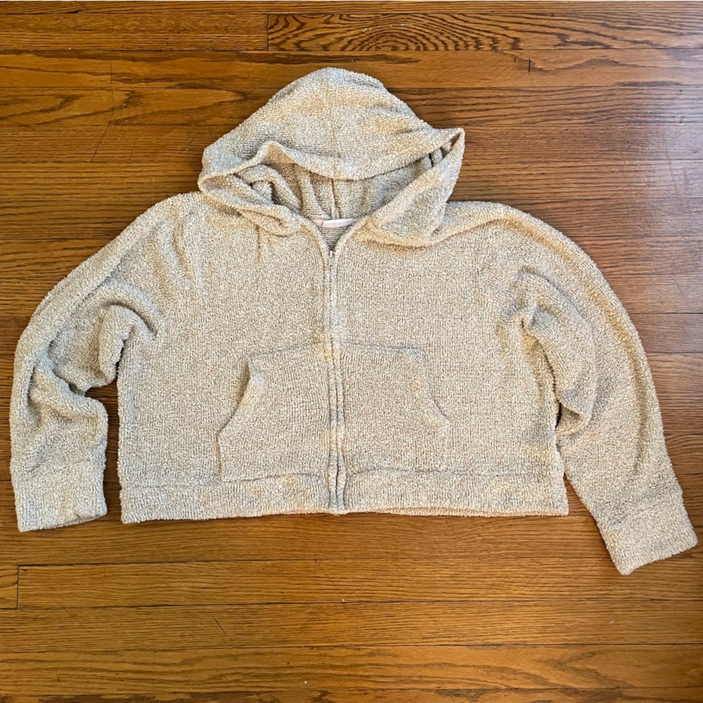 SO Cropped Fuzzy Full Zip Hoodie